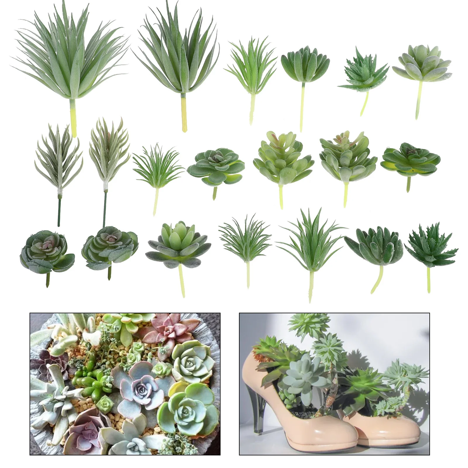 

20Pcs Mini Artificial Succulents Creative Fake Plants Decorative Succulent Accessories Ideal for Photo Props Mini Fake Plant