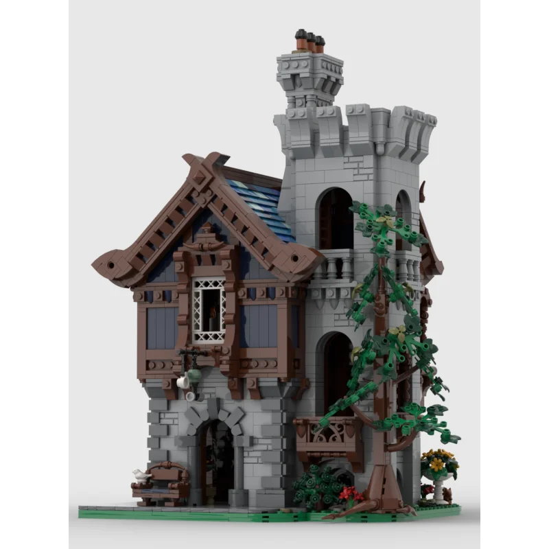 نموذج قلعة القرون الوسطى Moc بنة الفخار متجر بناء نموذج التكنولوجيا الطوب لتقوم بها بنفسك تجميع لعبة البناء المعيارية #4