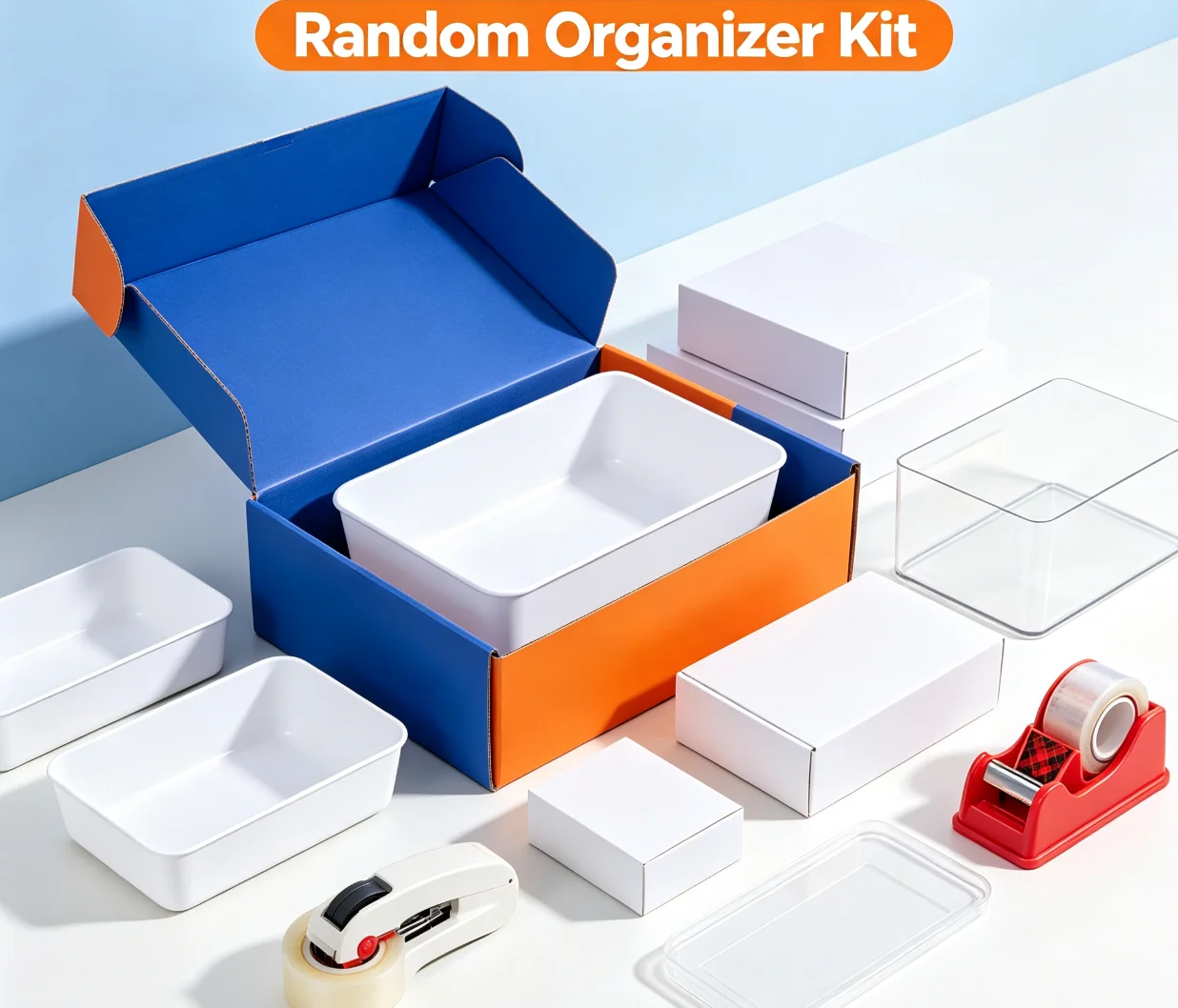 Mystery Blind Box Random Plastic Drawer Organizer Tray Clear Storage Container Packing Shipping Tape Household Home Organizing Supplies Surprise Box