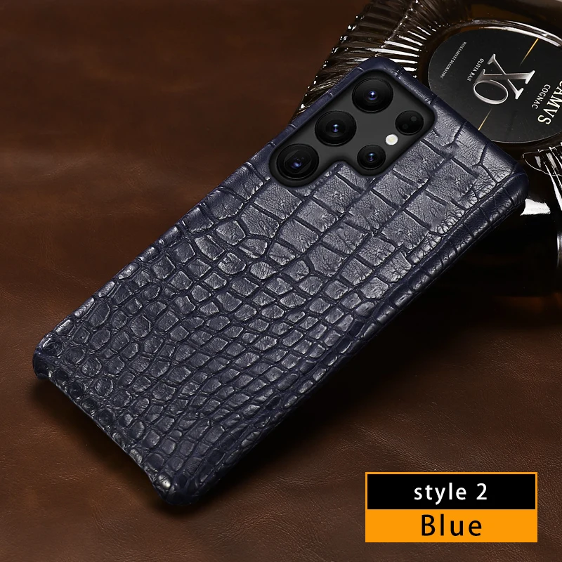 

Luxury Matt Natural Leather Phone Case For Samsung Galaxy S 25 S25 S24 Ultra S25Ultra S22 S23 Plus A55 5G Shockproof Back Cover