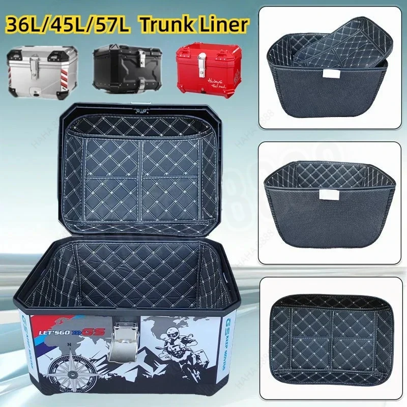 Universal  Square Box Motorcycle Trunk Liner Universal Electric Vehicle Tailbox Detachable Cushion Inner Liner 36L/45L/57L