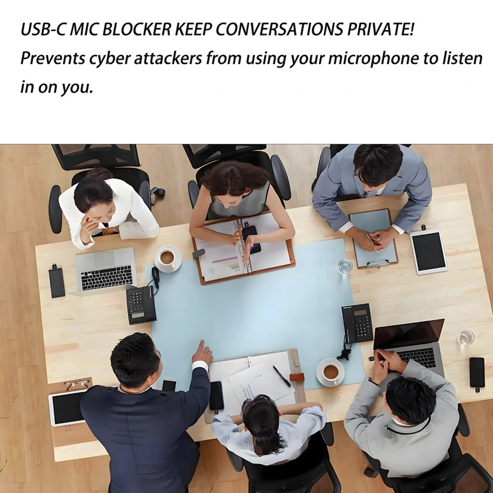 【핫 케이크】마이크 사운드 보안 가드, USB C 노트북, 스마트폰, 태블릿용 마이크 잠금 차단기, 실버