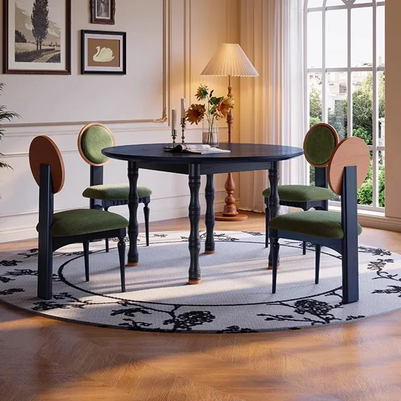 

Round Kitchen Dining Table Restaurant Coffee Wood Side Dining Table Chairs Small Hallway Space Saving Muebles Home Furniture
