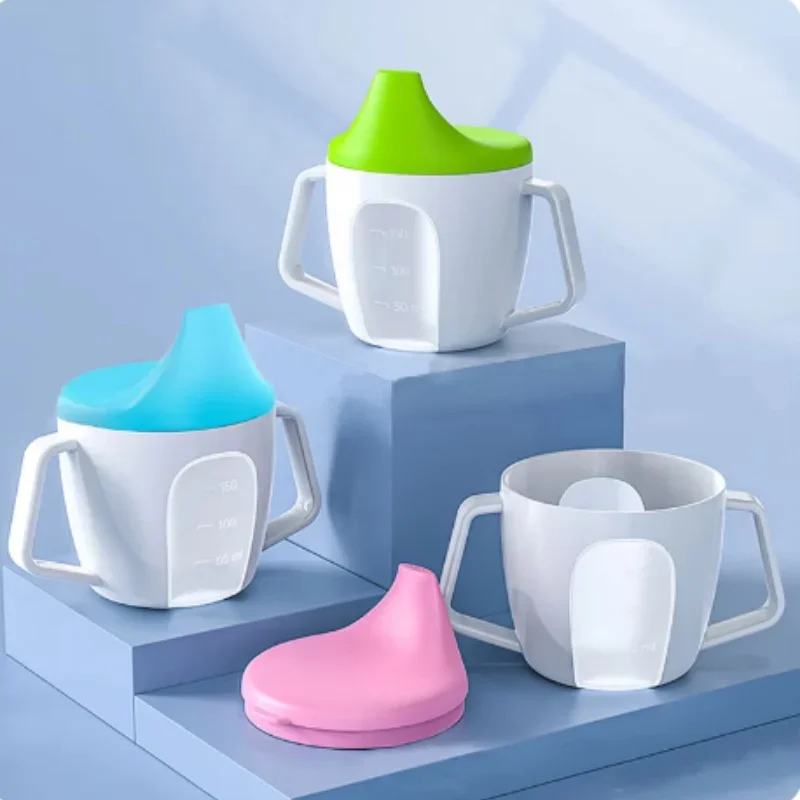 Baby Bottle Drinking Mug Duckbill Cup PP Material Drop-proof & Leak-proof with Handle Wheat-Straw Drinkware