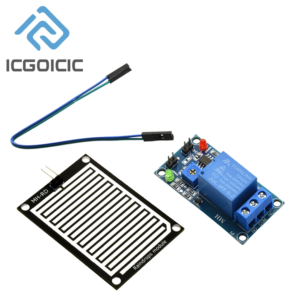 5V 12V raindrop sensor switch rain sensing control switch humidity relay module sensitivity adjustable