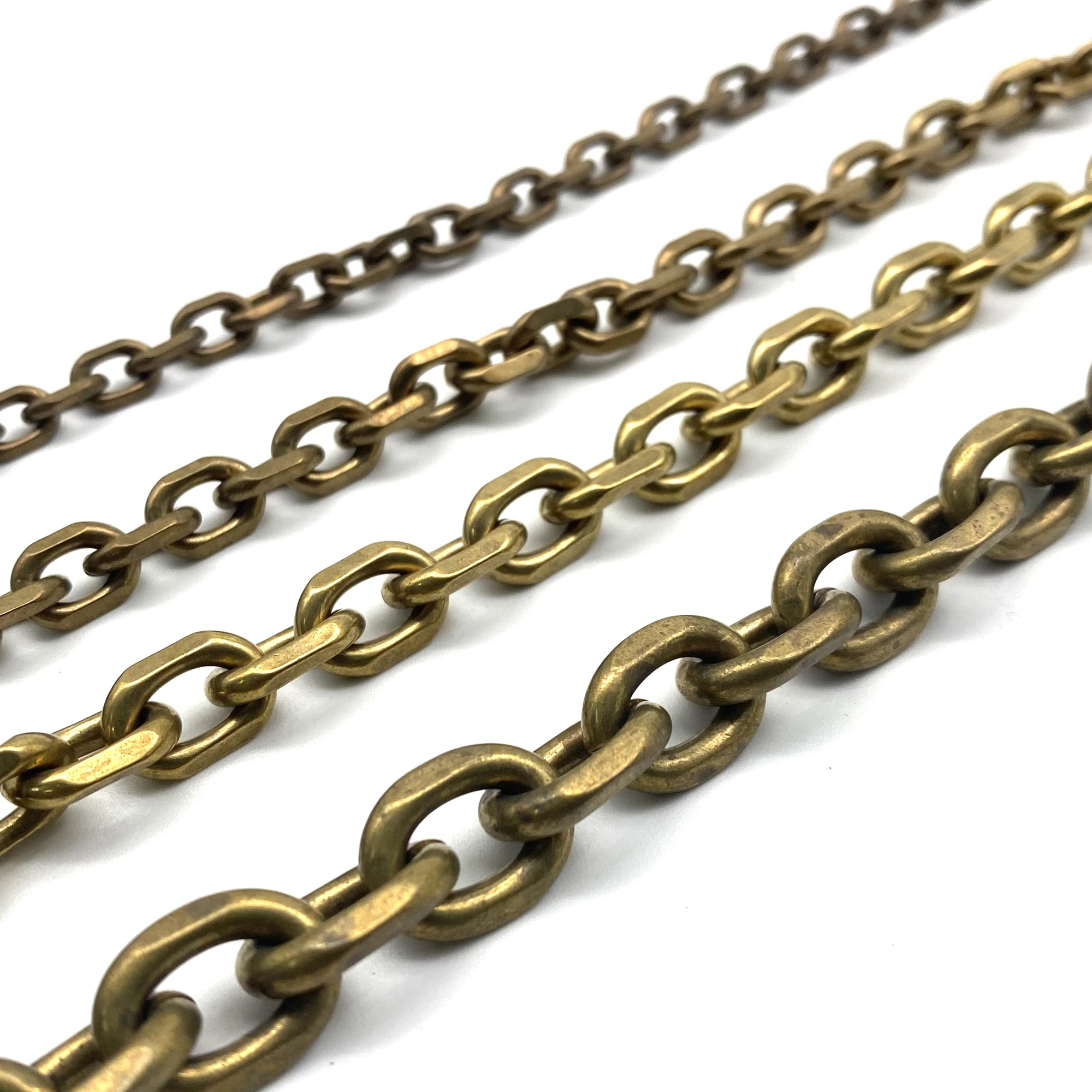 Solid Brass Anchor Link Chain Leather Wallet Chains