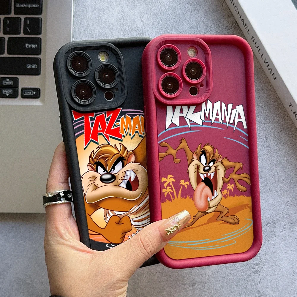 Cartoon Tasmanians Devils Phone Case for iPhone 16 15 14 Plus 13 12 Mini 11 Pro Max X Xs XR 8 7 Ladder Lens Protection Cover