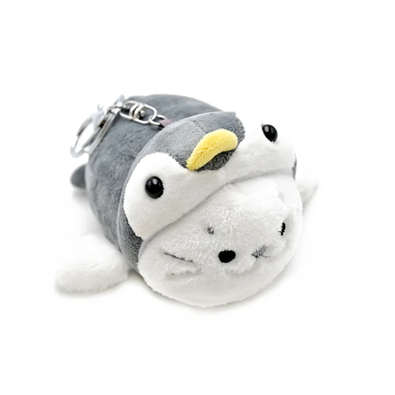 creative cartoon new seal  cross-dressing penguin tiger plush doll fashione pendant cute decoration soft keychain birthday gift