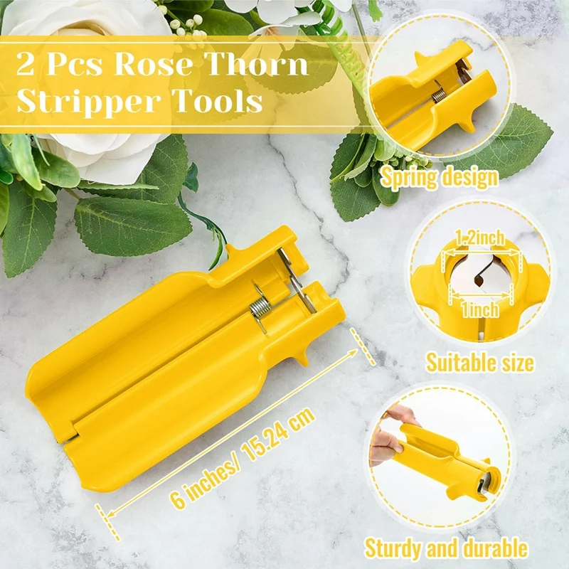 

ABMI-2 Pcs Rose Thorn Stripper Tool Thorn Remover For Roses Leaf Stripper Tool Flower Cleaner Cutter To Removal Leaf For Home