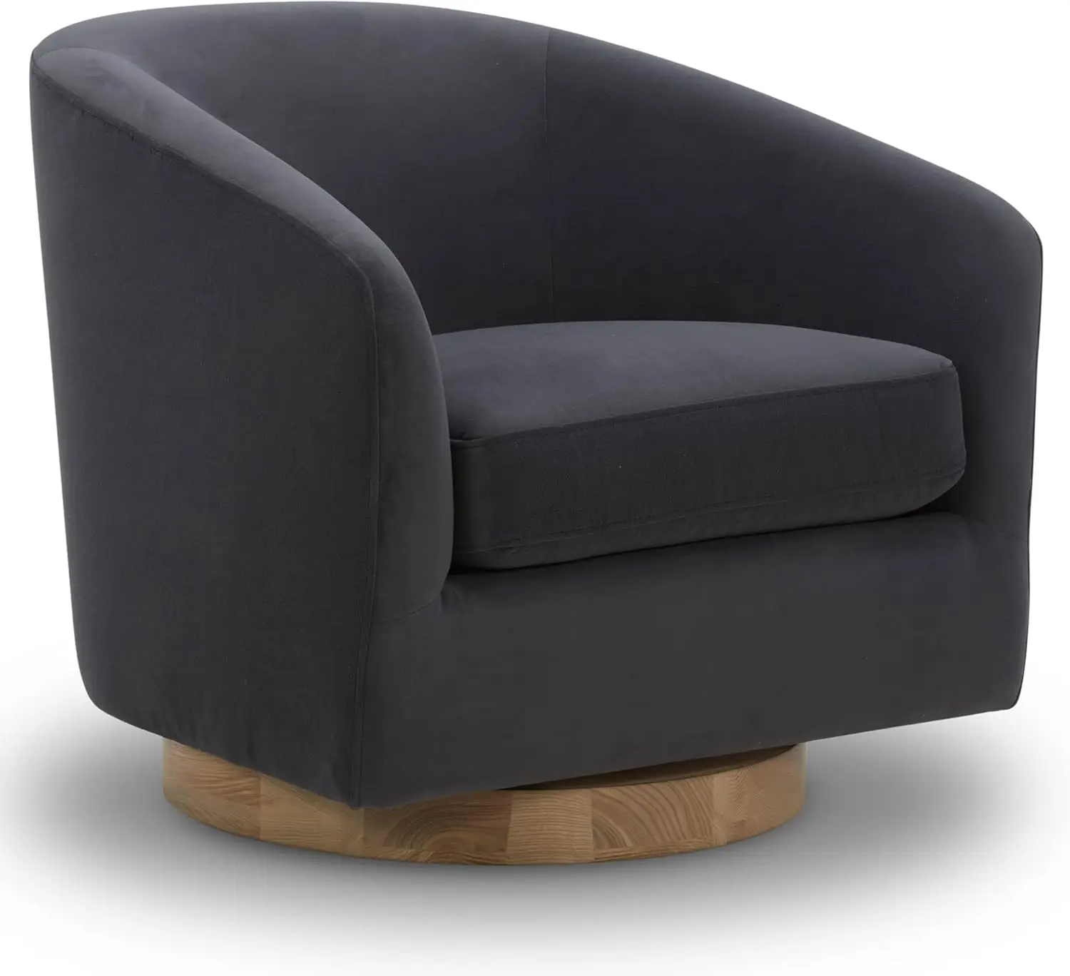 

Swivel Accent Chair FSC Certified Upholstered Fabric Barrel Chair for Living Room Pebble Grey