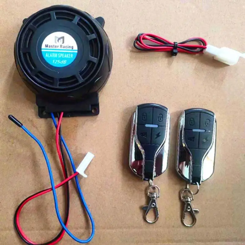 Alarm sepeda motor Anti Maling, aksesori sepeda motor Remote Control Anti air Warner untuk kendaraan Alarm Universal 12V