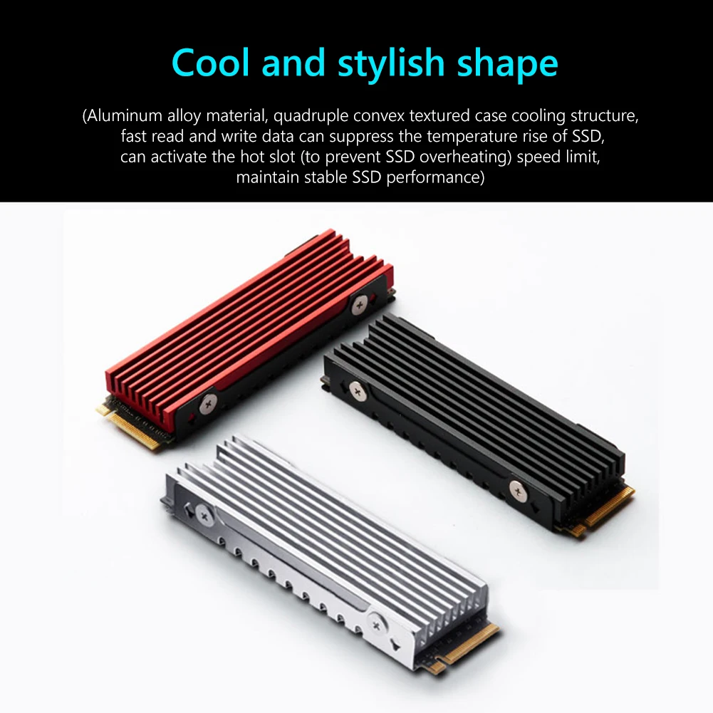 FinalCool 데스크탑 PC PS5 용 열 패드가 있는 알루미늄 합금 라디에이터, M2 2280 SSD 방열판 쿨러, M.2 SSD NVMe 방열판