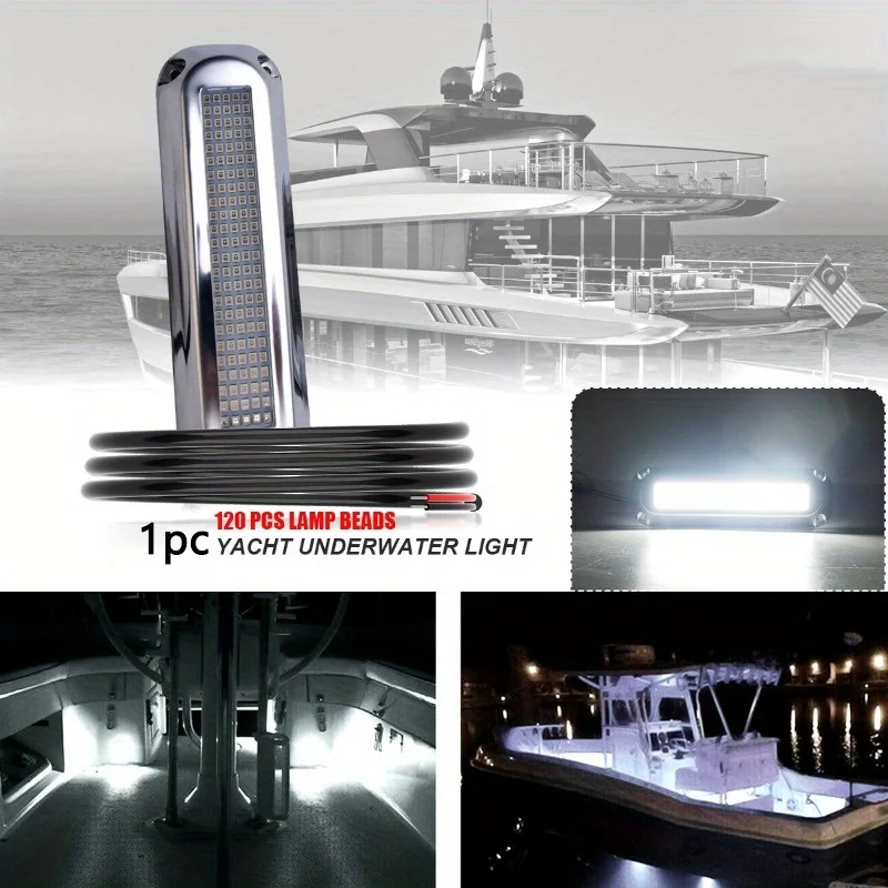 1pc 120LED RV LED Light Yacht Light Stainless Steel Underwater Light Boat Light Truck Lights