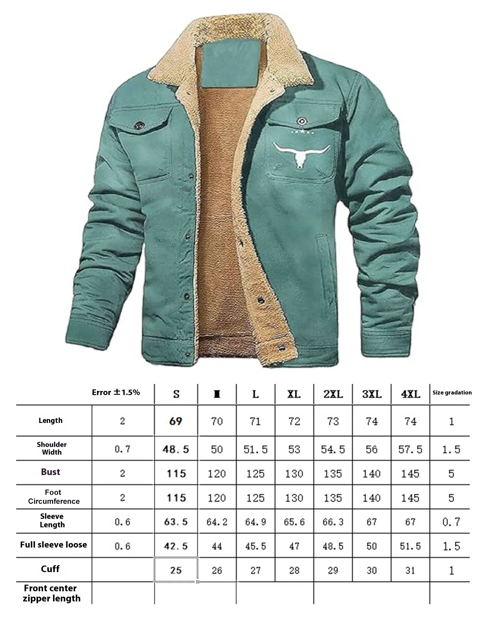 Heren retro westerse winter warme fleece gevoerde jas cargo jassen cowboy jas jas