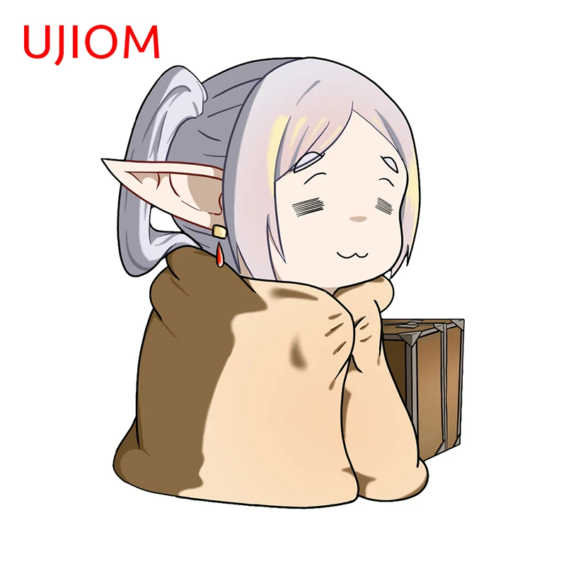UJIOM 13cm Frieren Chibi Cartoon Wall Stickers Waterproof Graffiti Baby Nursery Room Decal Decoration Chambre Accessories