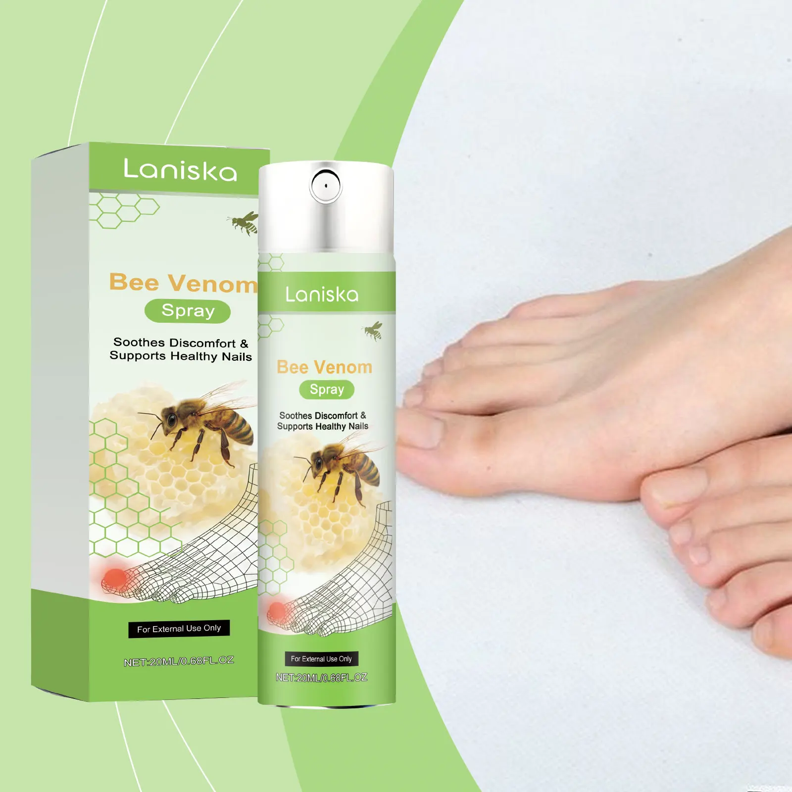 Bee Venom Nail Spray Repair Gray Nail Onychomycosis Paronychia Treatment Strengthens Nails Health Growth Hand Foot Nail Care view 2