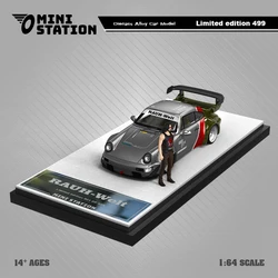 MiniStation 1:64 964 SAMURAI modelo de carro em liga pintada em prata