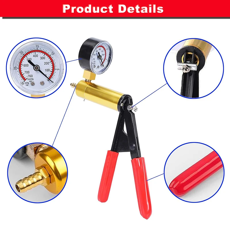 Hand Held Vacuum Pump Tester Brake Bleeder Kit Brake Clutch Fluid Bleeding Tool Set with Adapters for Motorcycle Automotive tool