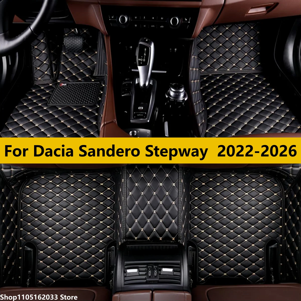 

Custom Car Floor Mats For Dacia Sandero Stepway 2022 2023 2024 2025 2026 Car Leather Carpet Pads Full Set Foot Matts Rugs