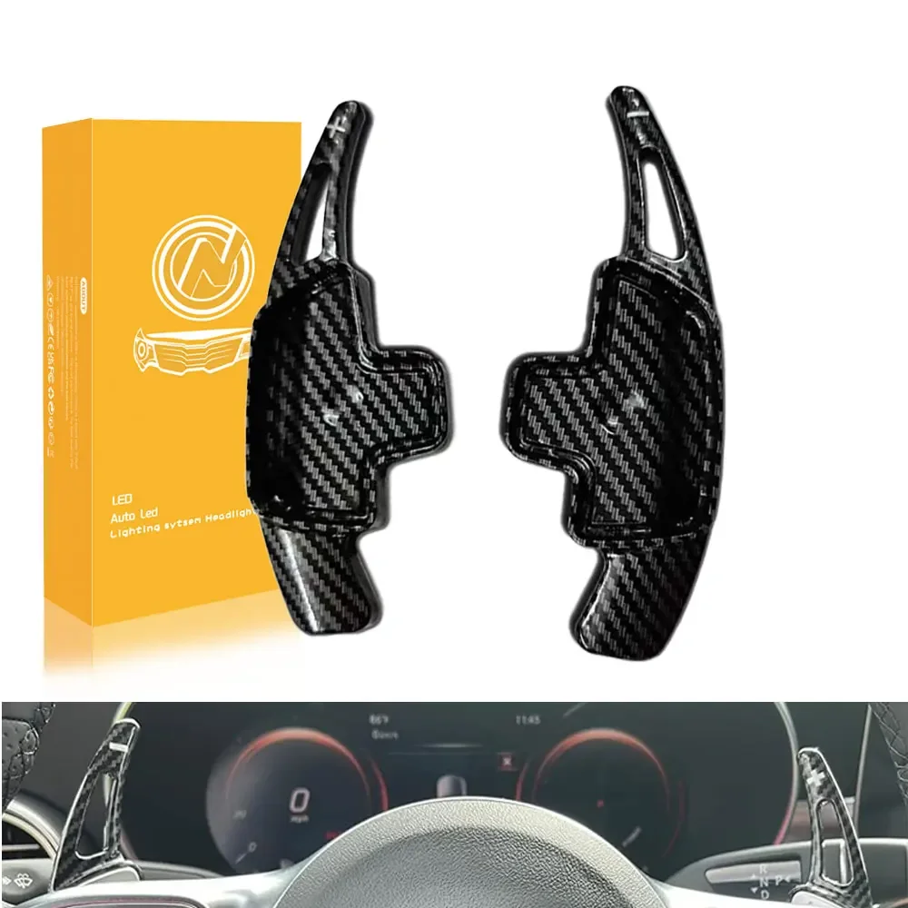 

For Mercedes-Benz A B C E Class CLA GLA CLS GLC Paddle Shifter Carbon Fiber Car Steering Wheel Shift Paddle Extension Shifters