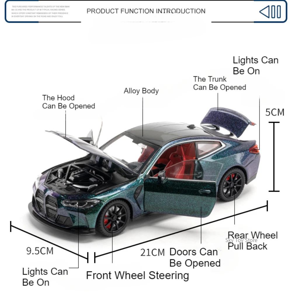 Scala 1:24 M4 XM Modello di auto in miniatura Pressofuso in lega Giocattoli con luce sonora Tirare indietro Porte di veicoli Modelli aperti Regalo per adulti per ragazzo