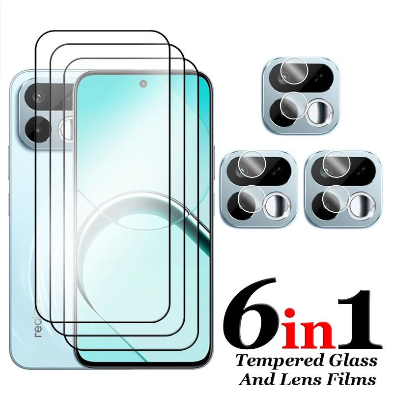 

6in1 For Realme 16T 5G Glass For Realme 16T Tempered Glass 2.5D Full Cover Screen Protector For Realme 16T Lens Film