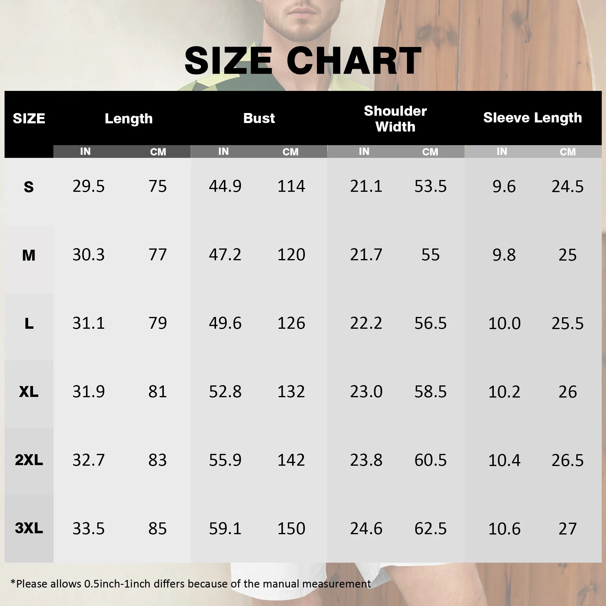 YEAE Green Geometric Fan Pattern Shirt for Men Summer Casual Short Sleeve Top