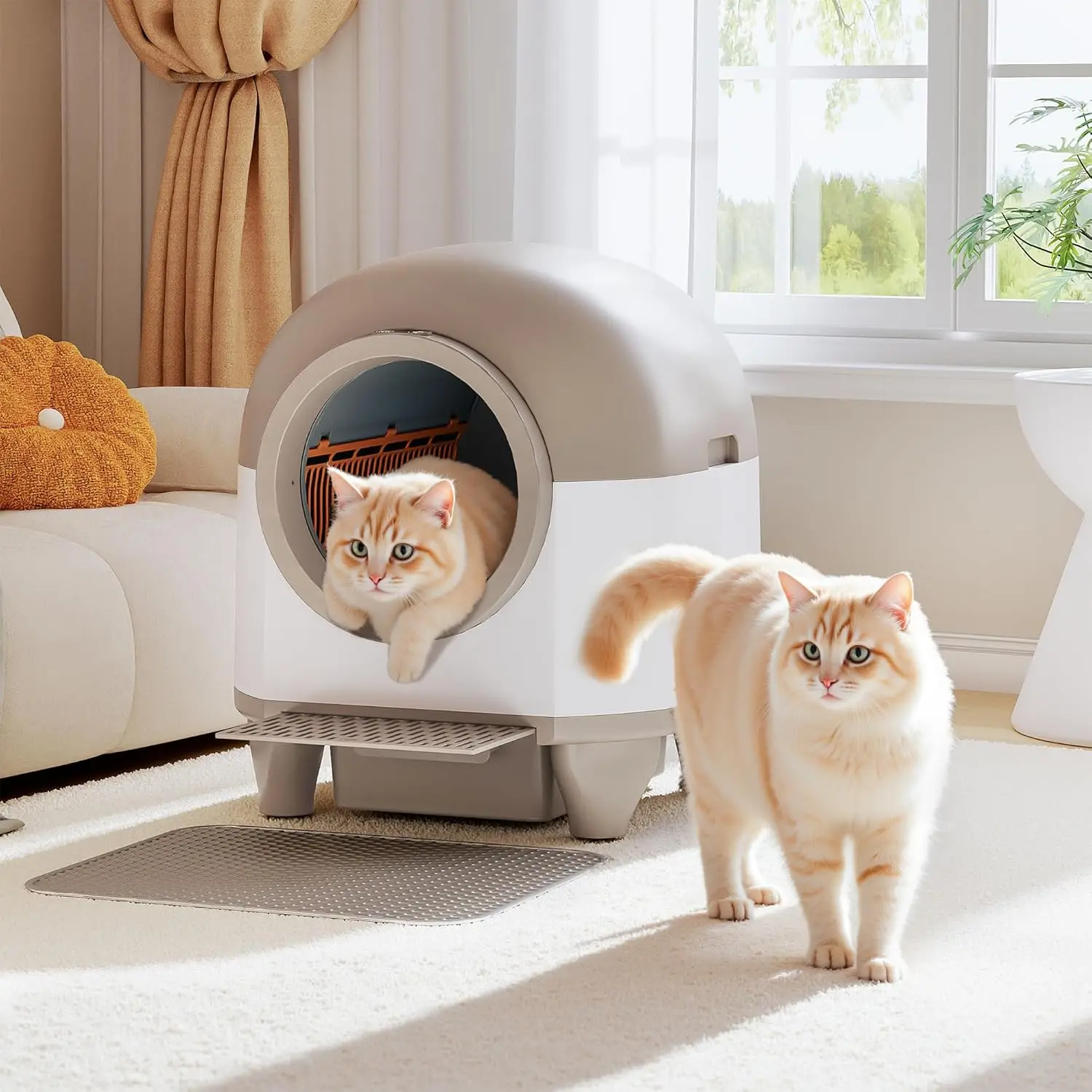 

Self Cleaning Litter Box Automatic, 90L Large for Multi Cats, APP-Controlled Smart Design, Customized