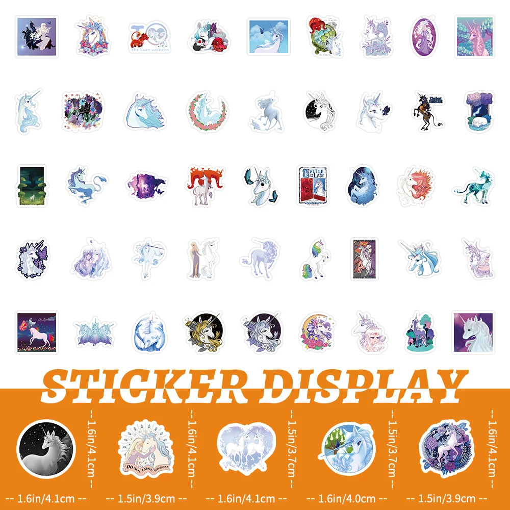 10/30/50/100pcs The Last Unicorn Cartoon Stickers Graffiti Decals for Kids Toy DIY Phone Luggage Guitar Aesthetic Sticker Decor