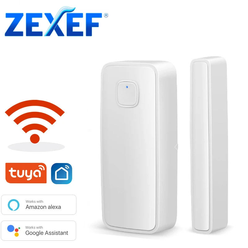 

ZEXEF Tuya Wi-Fi датчик двери, окна, умный дом, охранная сигнализация, детекторы открытия/закрытия дверей для Alexa Google
