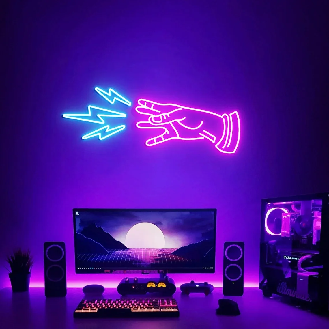 

Custom Game Hand Neon Sign Man Cave Wall Decor Neon