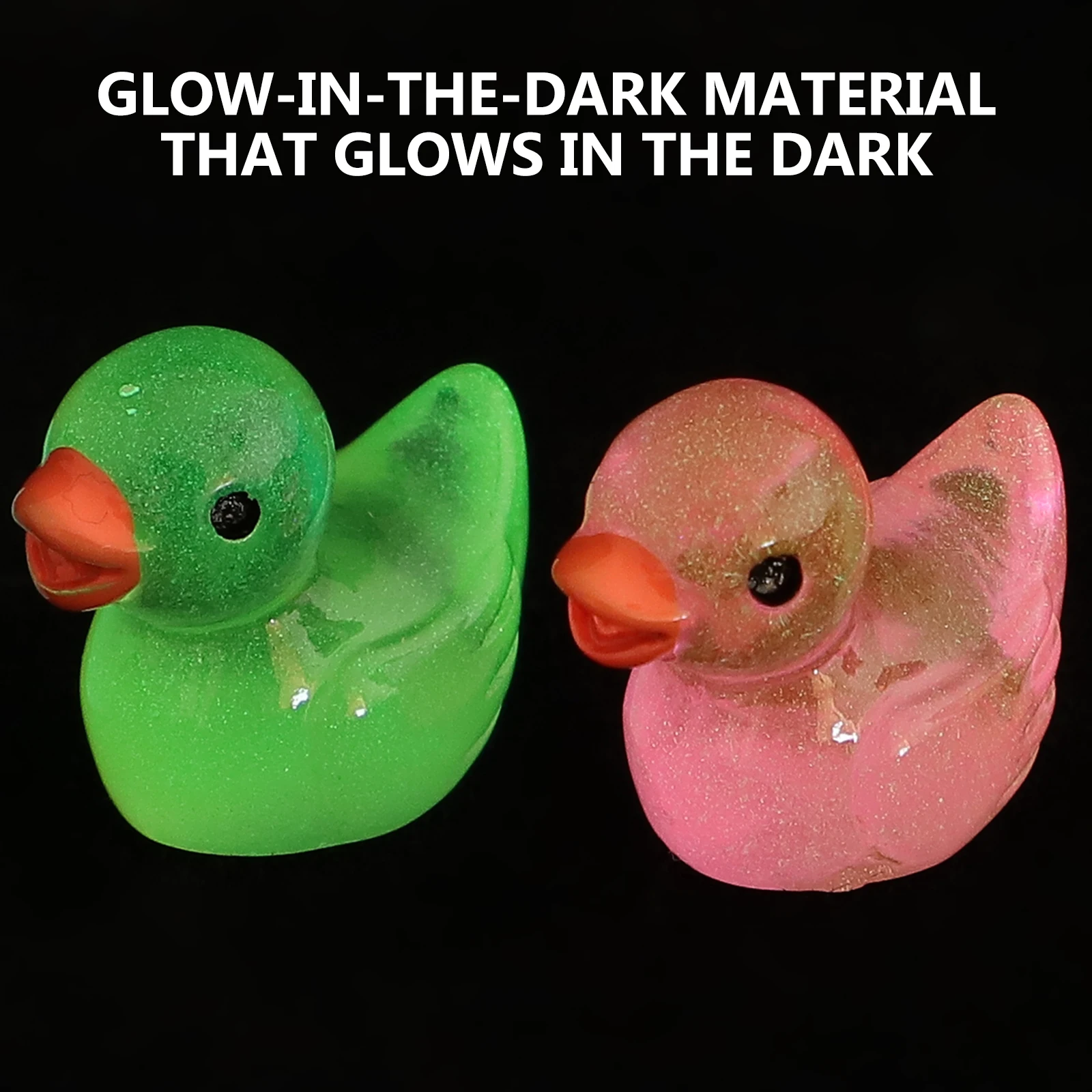 

50pcs Luminous Mini Duck Ornaments Resin Night Light Decorations For House Micro Landscape Miniature Garden Accessories