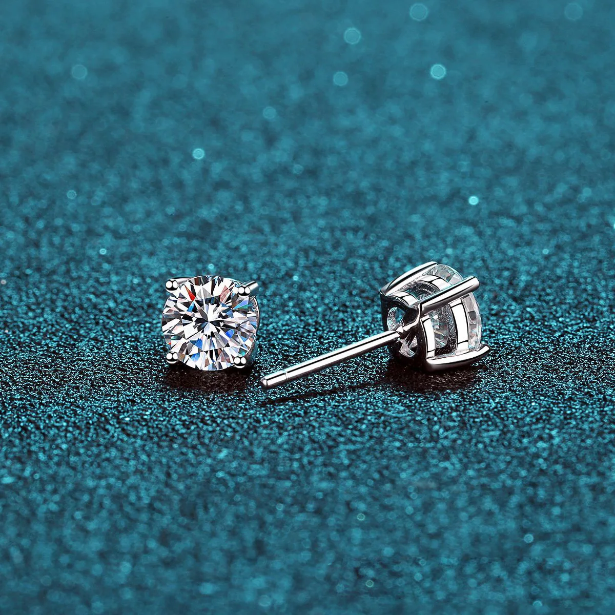 

100% 925 Sterling Silver 0.6CT~2CT Pave Moissanite Stud Earrings For Women Fashion Jewelry Birthday Gift
