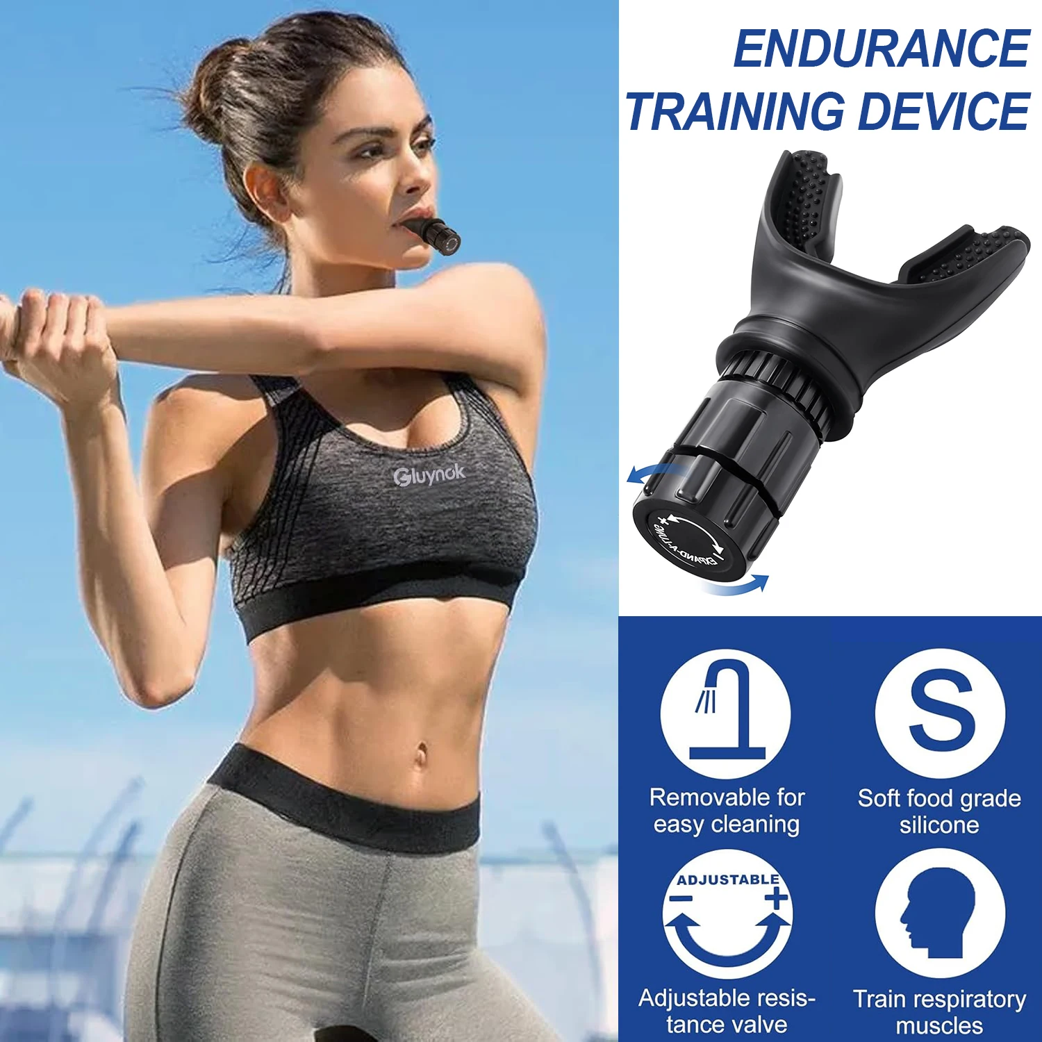 Portable Endurance Trainer, Breathing Resistance Trainer for Oral and Muscular Exercise, Daily Fitness Training, Easy-to-Clean