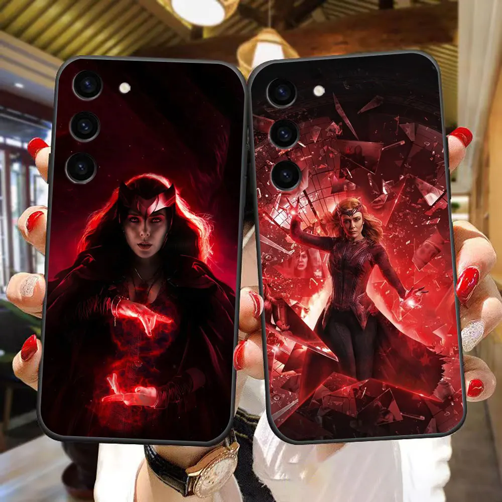 

Marvel Wanda Black Witch Cover Phone Case For Samsung Galaxy S25 S24 S23 S22 S21 S20 FE S10 S9 ULTRA PLUS LITE TPU Case Shell