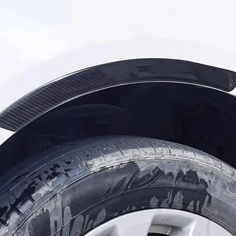 J0MA Pack of 4 Wheel Eyebrow Accent Trim Set for DIY Car Detail Carbon Look PVC Cover, 15.16 x 1.18 In Adhesive Exterior Use