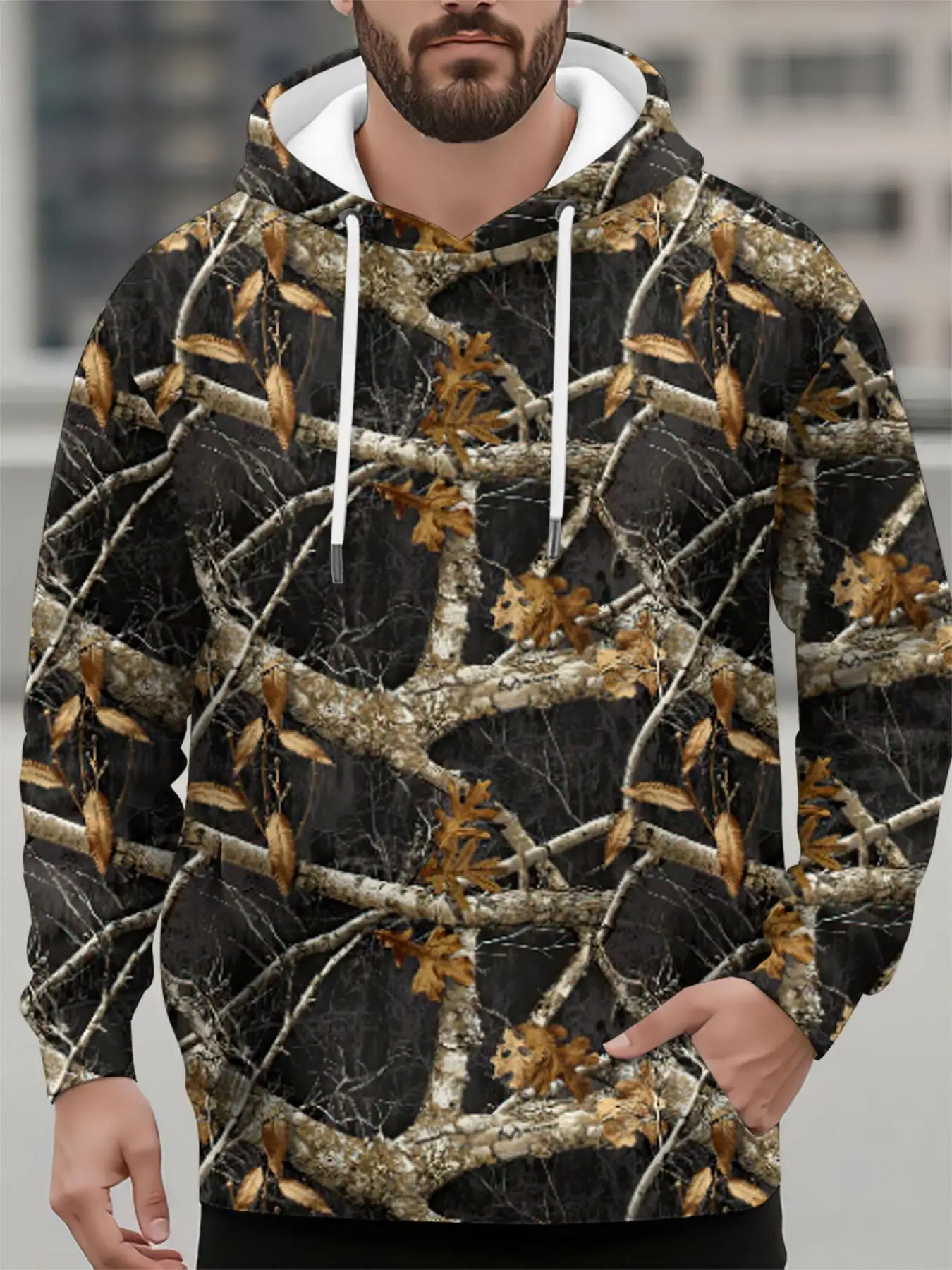 

Мужская толстовка с капюшоном для охоты на открытом воздухе, пуловер с принтом, толстовка с длинными рукавами, осенняя повседневная модная толстовка, толстовка, мужская одежда