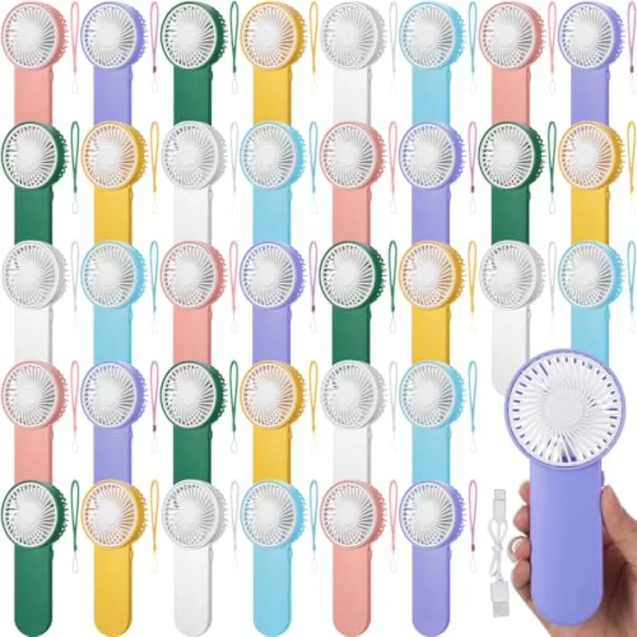 

36 Pcs Small Personal Portable Fan Mini Handheld Bulk 1 Speed Electric Cute Battery Powered for Neck Lash Makeup Women Men Trav