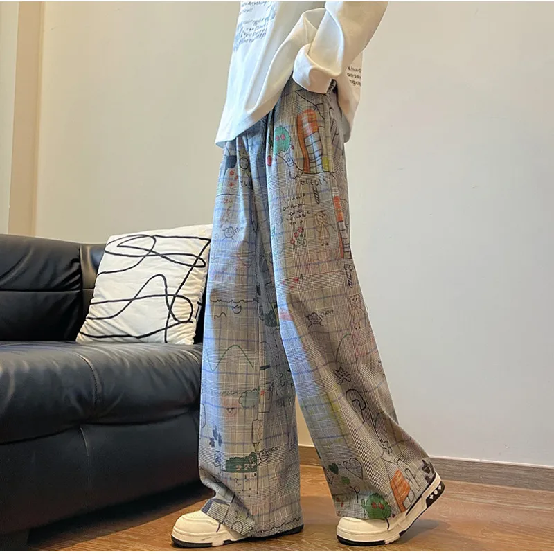 8XL-M oversized American high street graffiti wide leg pants men all match oversize mountain pants