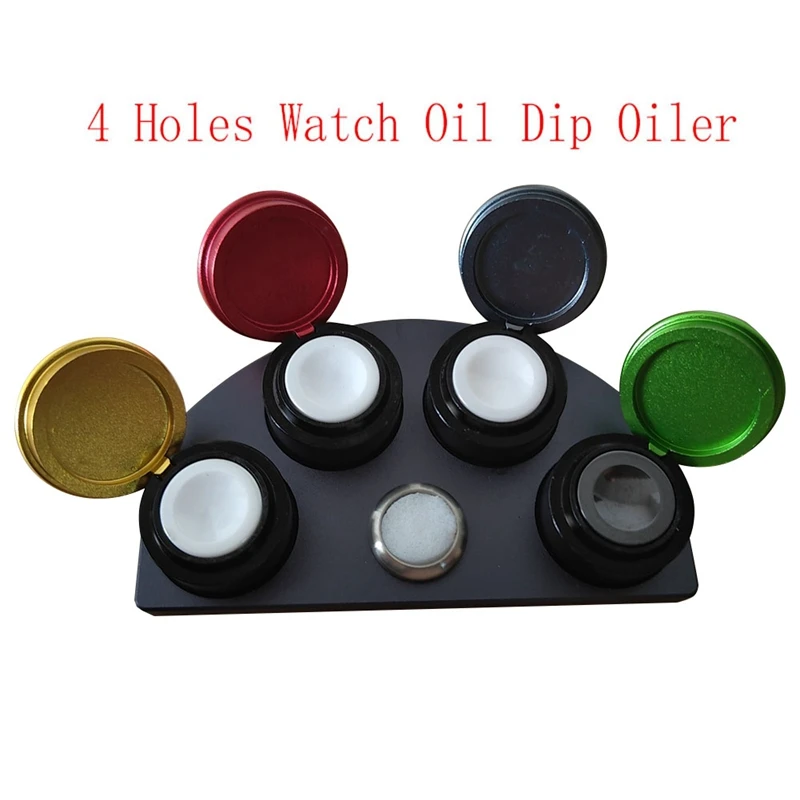 1 PCS Watch Repair Tool -Cast Oil Cup Stand 4Holes Watch Oil Dip Oiler Stand Plastic+Metal For Oils Watchmakers & Watch Repairs