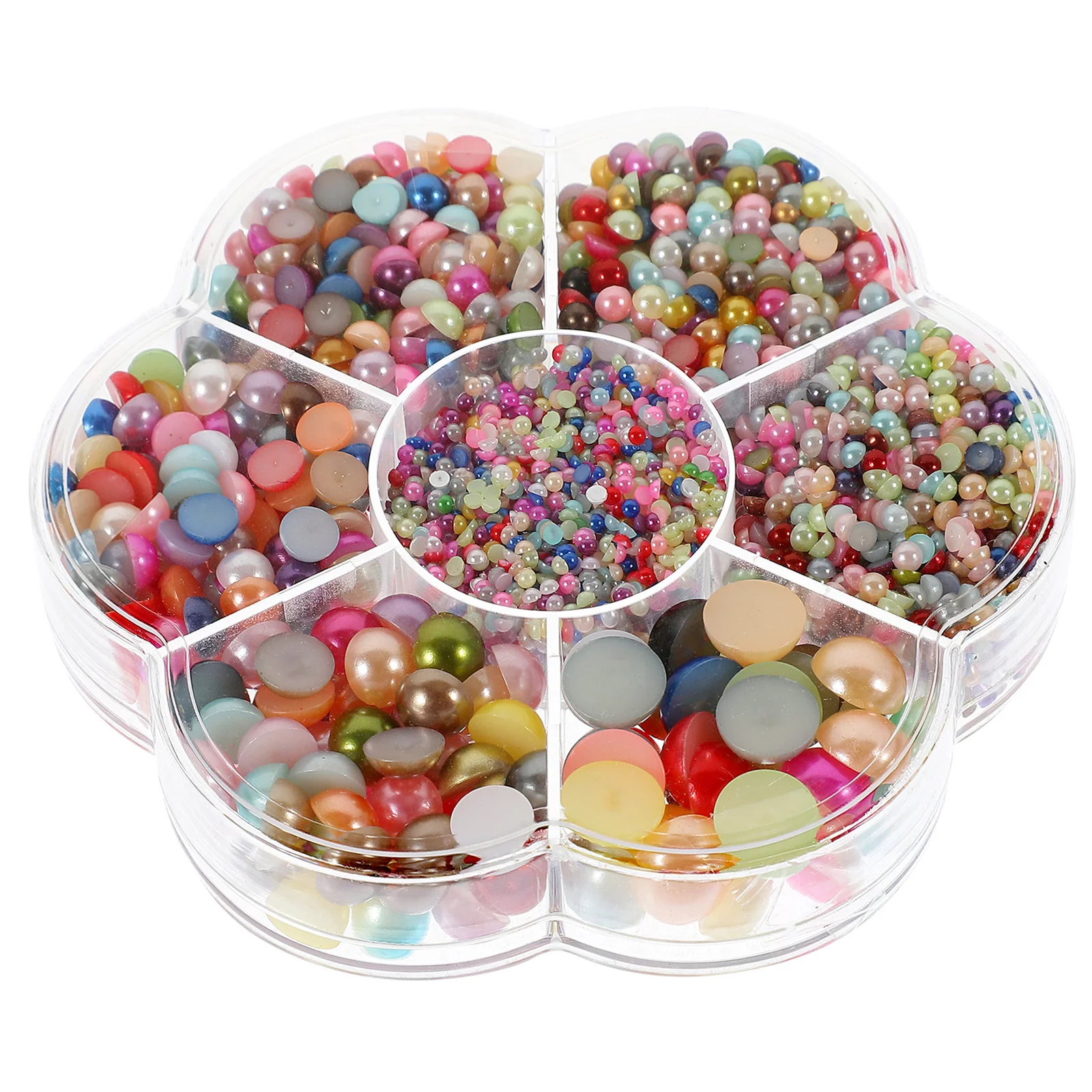 

1 Box Flatback Pearls for DIY Craft Pearl Beads No Hole Faux Pearls Nail Art Decorations Small Charms for Home Holiday Gifts