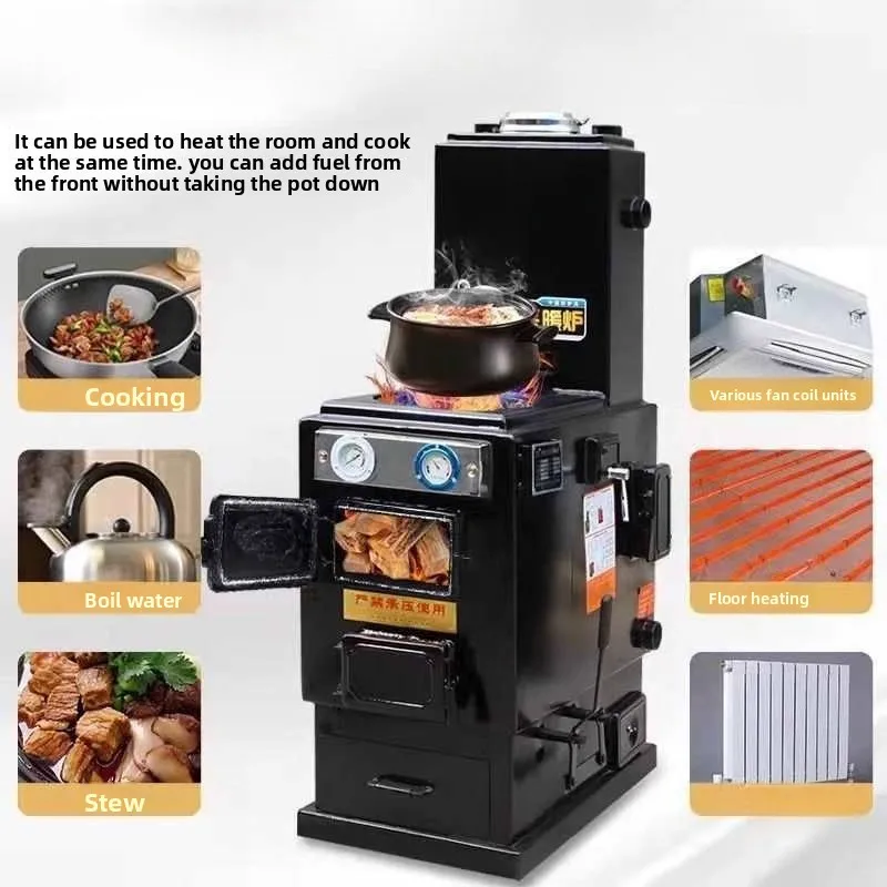Rural heating boilers, firewood-coal dual-purpose heating boilers, energy-saving reverse-burning heating boilers
