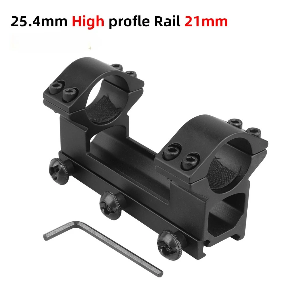 Support de portée de 25.4mm, une pièce, support de lunette de visée tactique intégré à dessus plat, double anneau de 1 pouce, Rail de 20mm, Base de montage de vue optique pour pistolet jouet