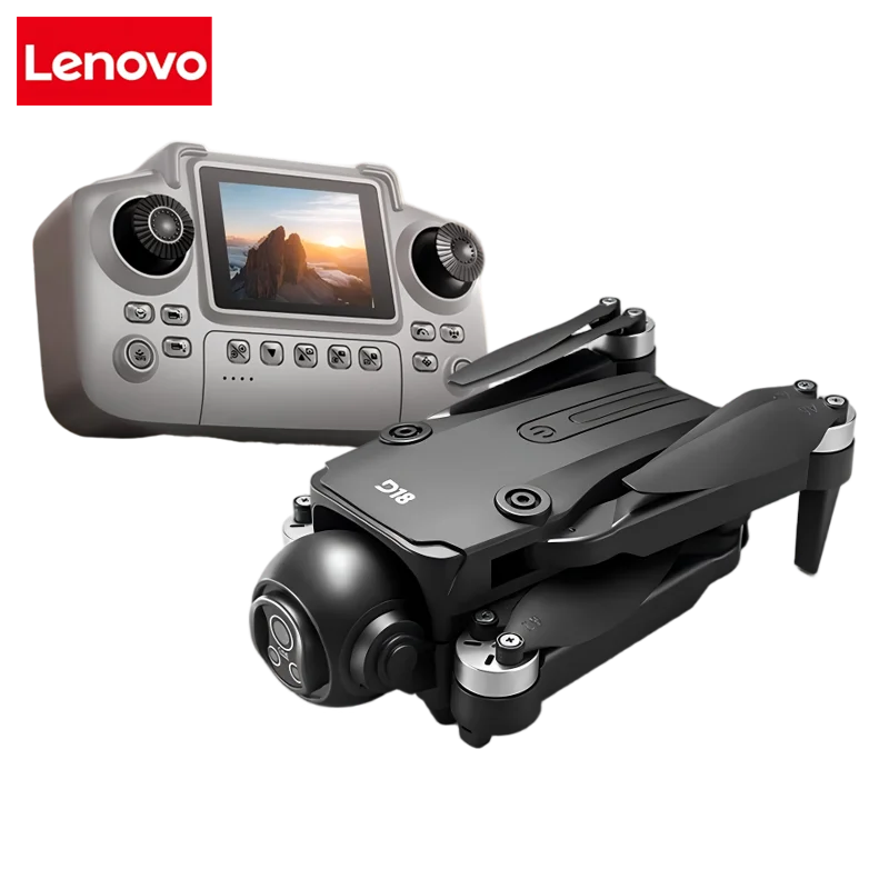 Dron Lenovo D18 8K HD z podwójną kamerą, inteligentnym systemem unikania przeszkód, silnikiem bezszczotkowym, WIFI, GPS, funkcją powrotu, dużym ekranem i zdalnym sterowaniem. — 2