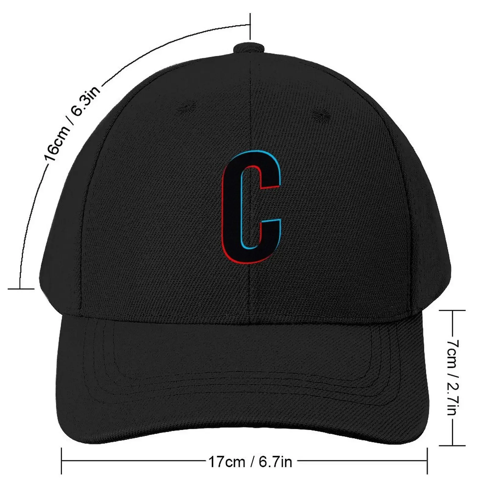 Black letter C with red and blue lines Baseball Cap Luxury Man Hat Anime Hat Mountaineering Mens Tennis Women's