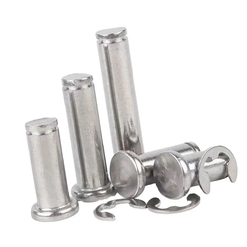 

M3 M4 M5 M6 M8 M10 304 Stainless Steel Flat Head with Grooved Pin Shaft Circlip Pin Positioning Cylindrical Pin 10Pcs/Lot