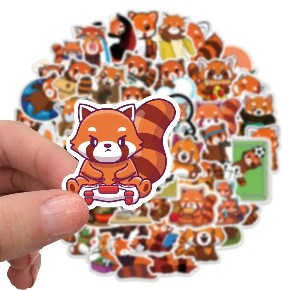 10/30/50PCS Cartoon Cute Red Panda Sticker Graffiti Luggage Car Helmet Cup Guitar Refrigerator Decoration Wholesale