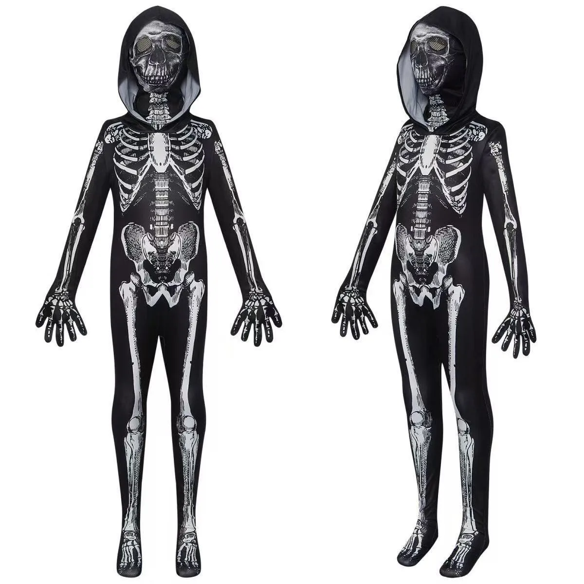 Disfraz de Esqueleto Aterrador para Niños, Traje de Cuerpo Entero de Muerte para Halloween, Disfraz de Diablo para Pascua, Traje de Fiesta de Carnaval, Cosplay