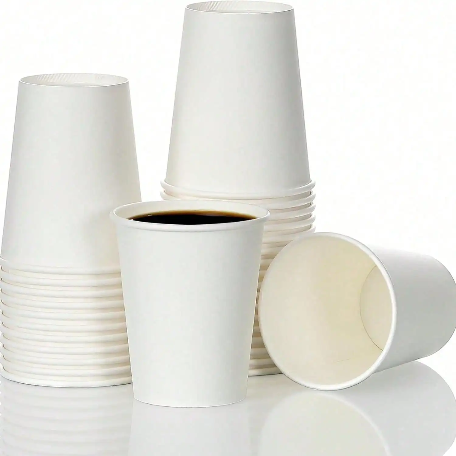 Tazas de café de papel desechables de 8 oz, taza a prueba de fugas para bebidas frías y calientes para agua, jugo, té, navidad, liquidaciones ofertas 2025