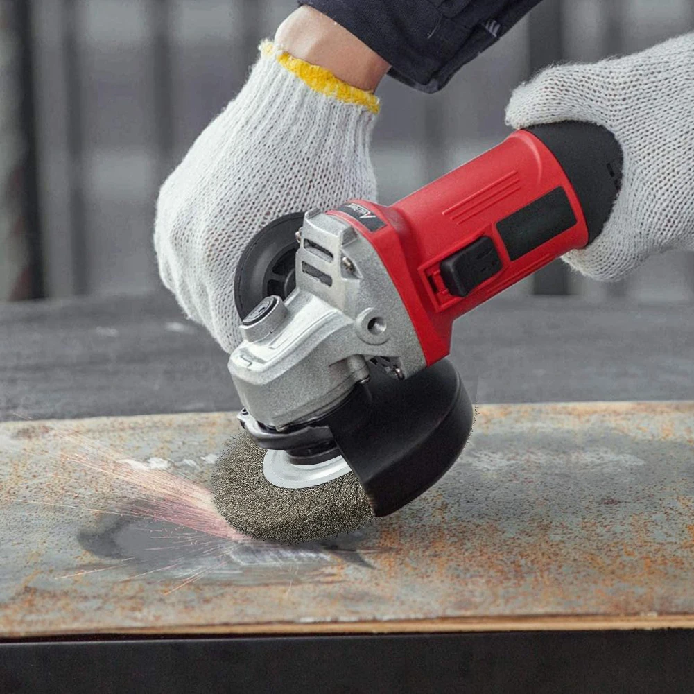 

125 мм проволочная щетка из нержавеющей стали, гофрированная проволочная колесная щетка для удаления ржавчины, полировальная щетка для настольной шлифовальной машины, абразивный инструмент для полировки